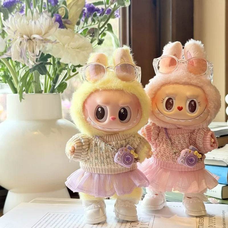 Premium Doll Accessories Yarn Skirt Hat Set for Labubu 1/12 Scale Unisex Summer Party Outfit Labubu - ToylandEU