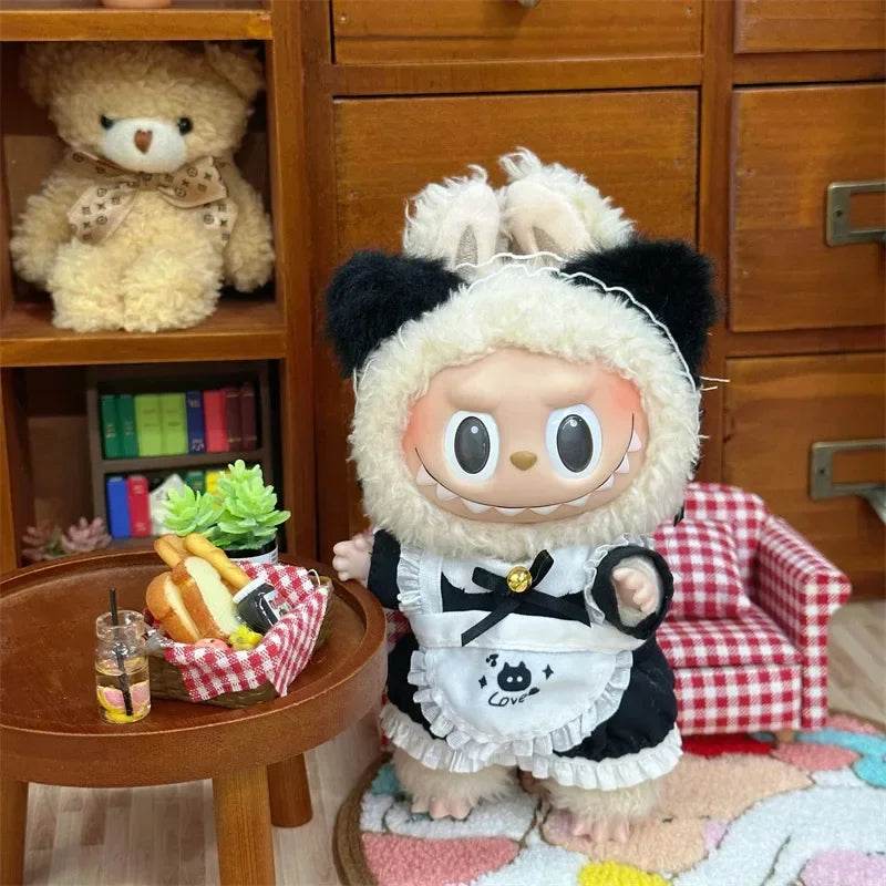 Premium Doll Clothes Grey Cat Costume For Labubu 15 To 17cm - ToylandEU