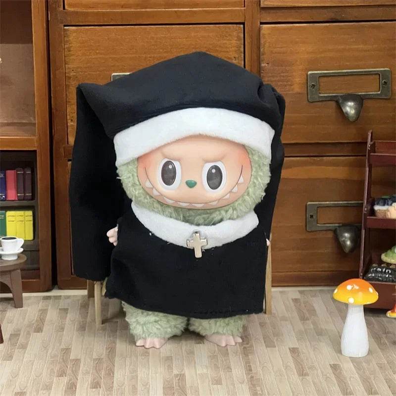 Premium Doll Clothes Grey Cat Costume For Labubu 15 To 17cm - ToylandEU