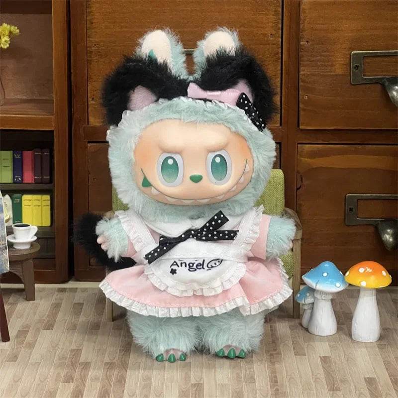 Premium Doll Clothes Grey Cat Costume For Labubu 15 To 17cm - ToylandEU