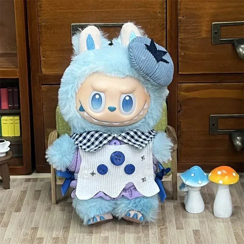 Premium Doll Clothes Grey Cat Costume For Labubu 15 To 17cm - ToylandEU