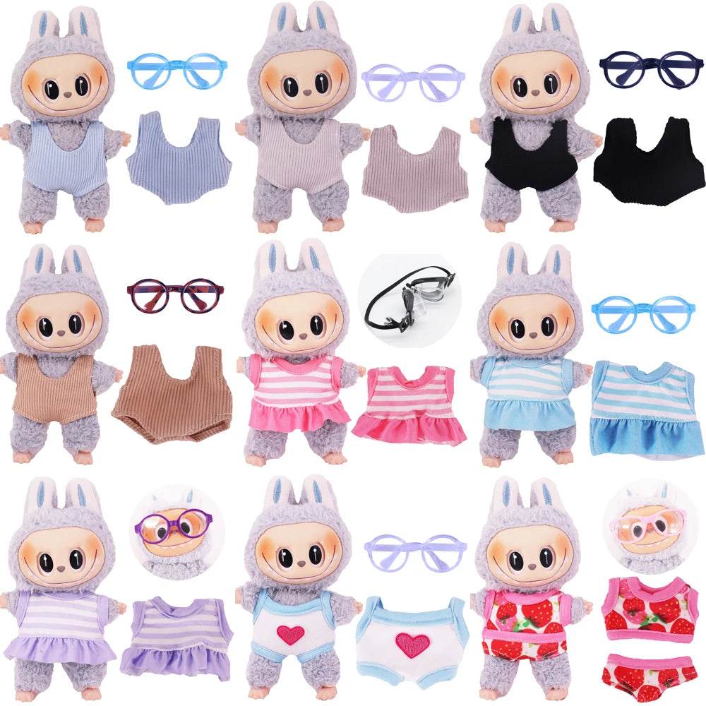 Premium Doll Clothes One-Piece Swimsuit with Diving Mask for 15-17cm Plush Labubu Dolls - ToylandEU