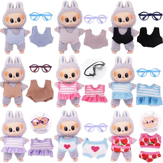 Premium Doll Clothes One-Piece Swimsuit with Diving Mask for 15-17cm Plush Labubu Dolls - ToylandEU
