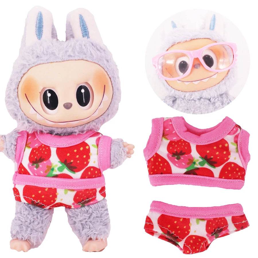 Premium Doll Clothes One-Piece Swimsuit with Diving Mask for 15-17cm Plush Labubu Dolls - ToylandEU