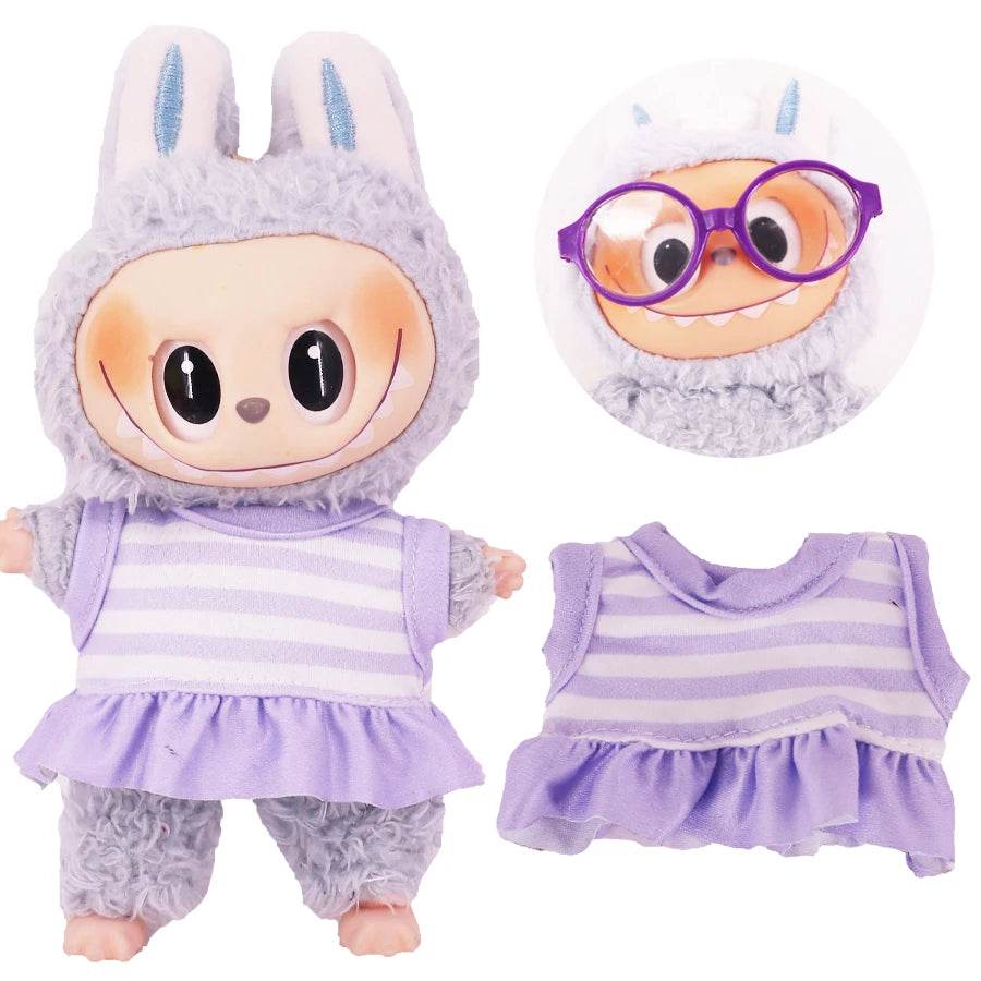 Premium Doll Clothes One-Piece Swimsuit with Diving Mask for 15-17cm Plush Labubu Dolls - ToylandEU