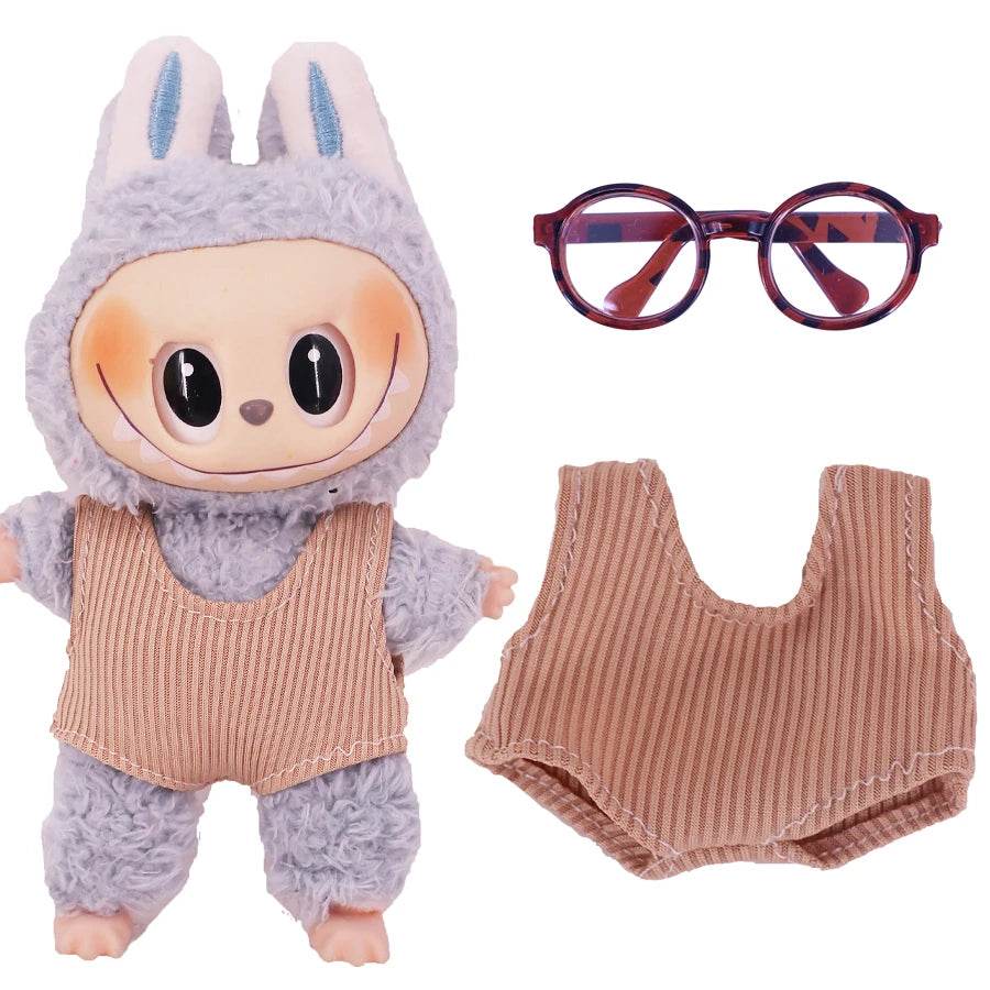 Premium Doll Clothes One-Piece Swimsuit with Diving Mask for 15-17cm Plush Labubu Dolls - ToylandEU