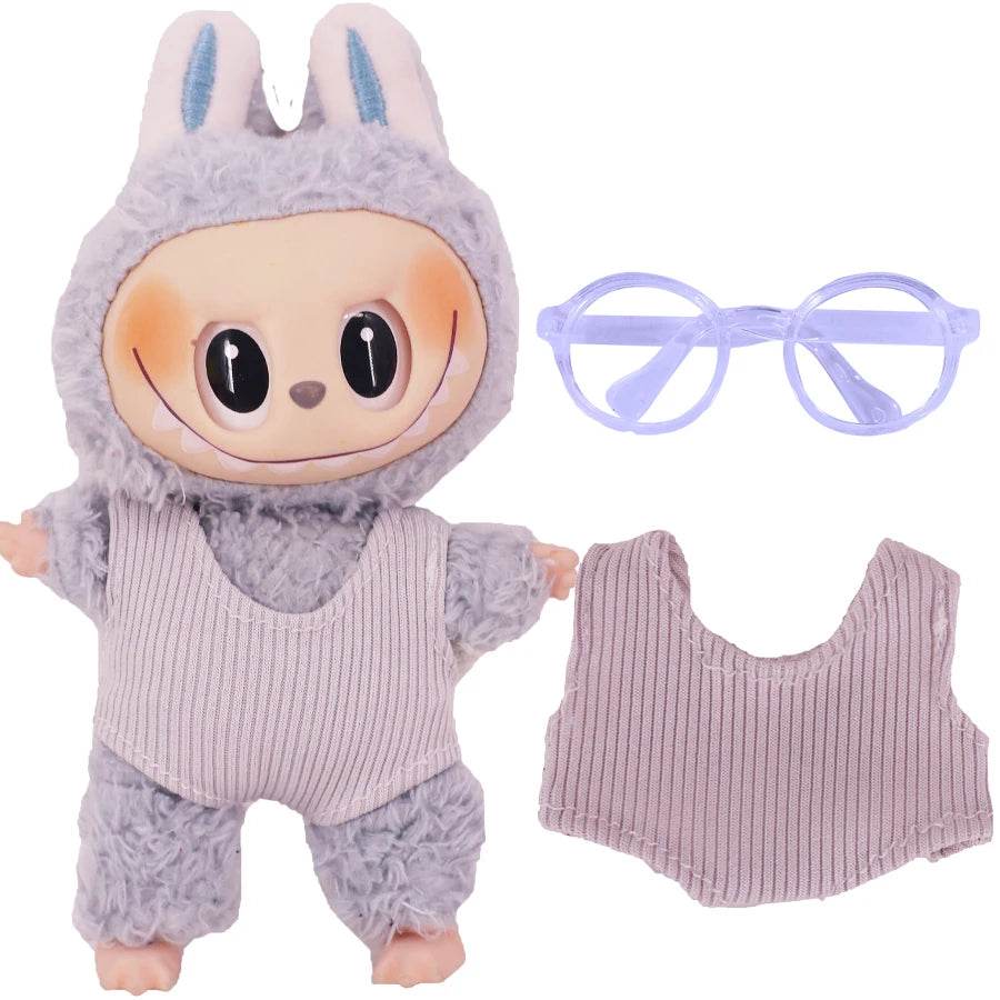Premium Doll Clothes One-Piece Swimsuit with Diving Mask for 15-17cm Plush Labubu Dolls - ToylandEU