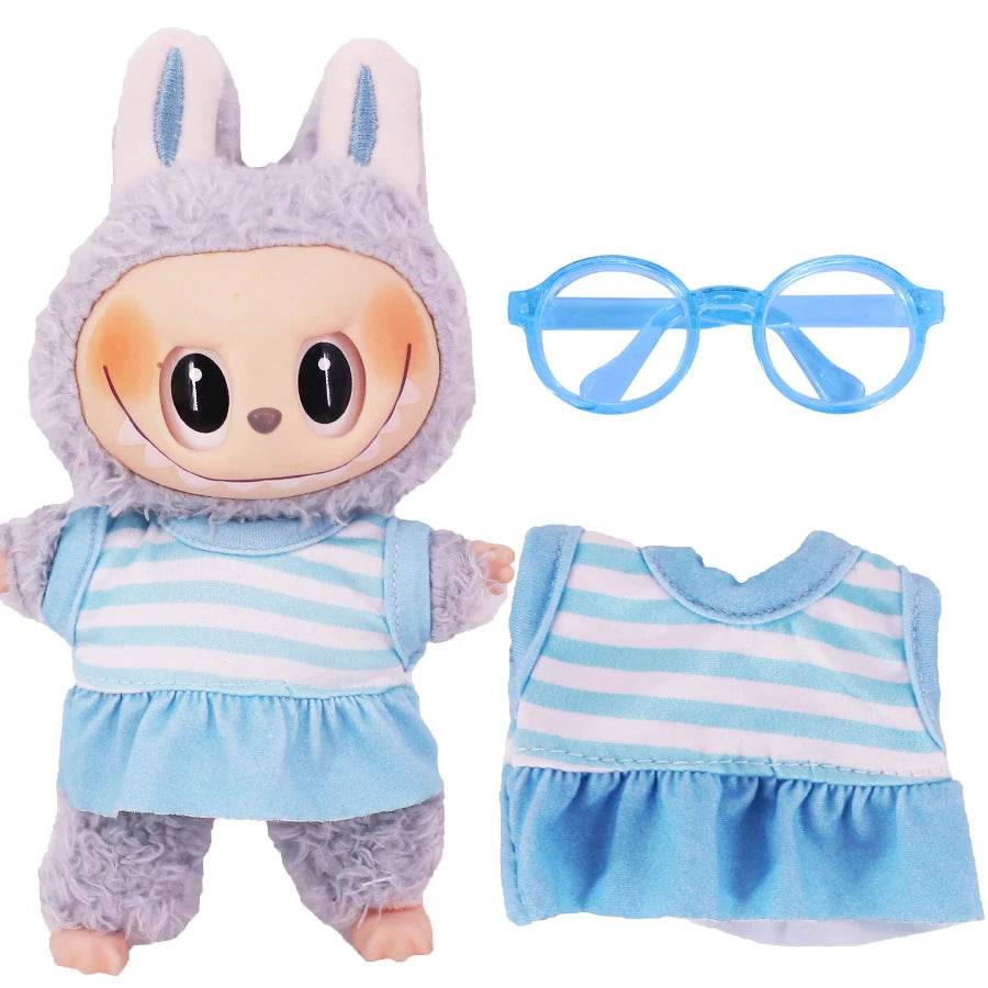 Premium Doll Clothes One-Piece Swimsuit with Diving Mask for 15-17cm Plush Labubu Dolls - ToylandEU