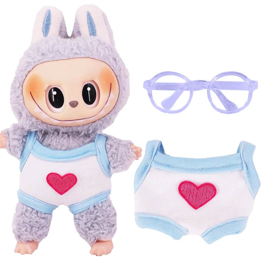 Premium Doll Clothes One-Piece Swimsuit with Diving Mask for 15-17cm Plush Labubu Dolls - ToylandEU
