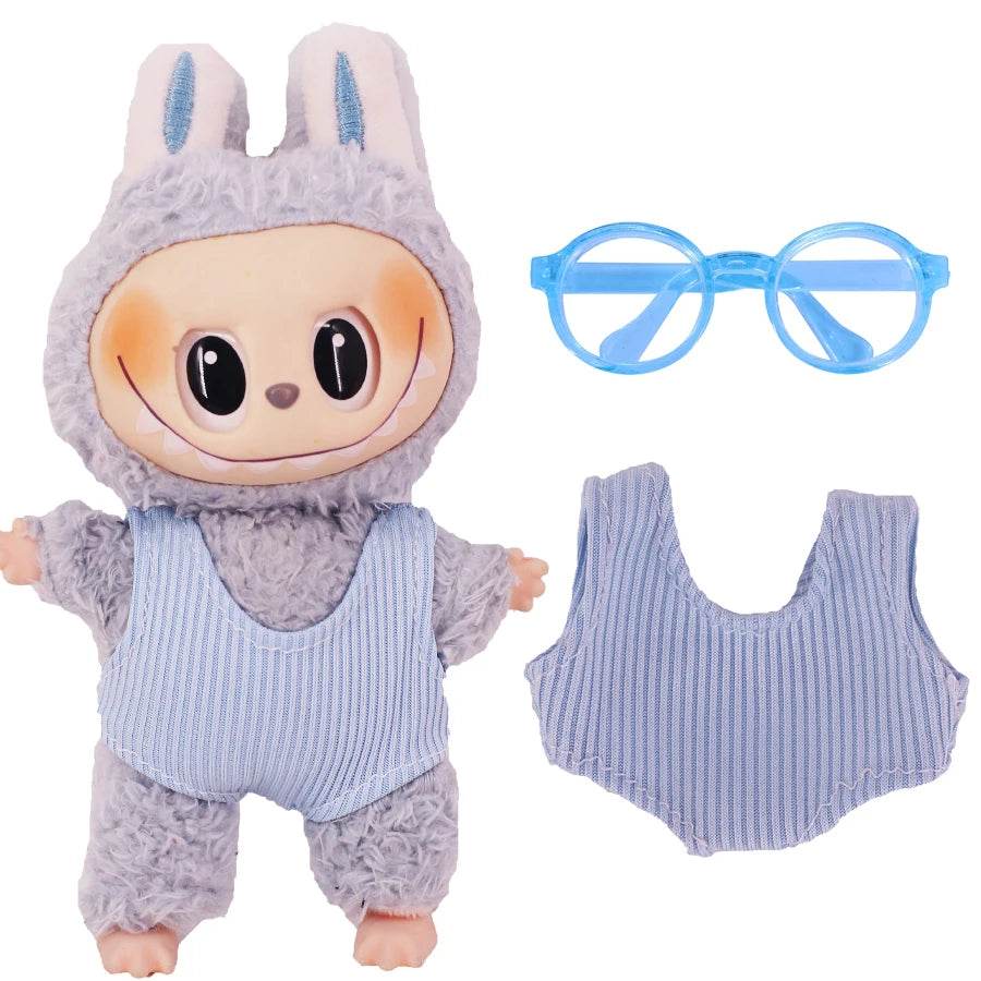Premium Doll Clothes One-Piece Swimsuit with Diving Mask for 15-17cm Plush Labubu Dolls - ToylandEU