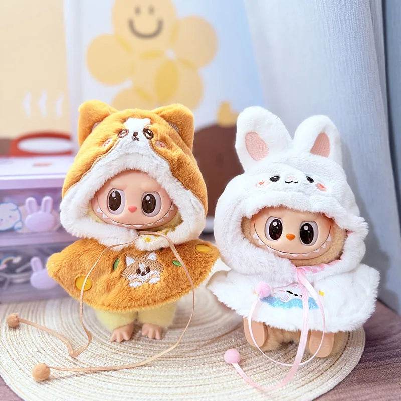 Premium Doll Clothes Plush Animal Shawl For 15-17cm Labubu - ToylandEU