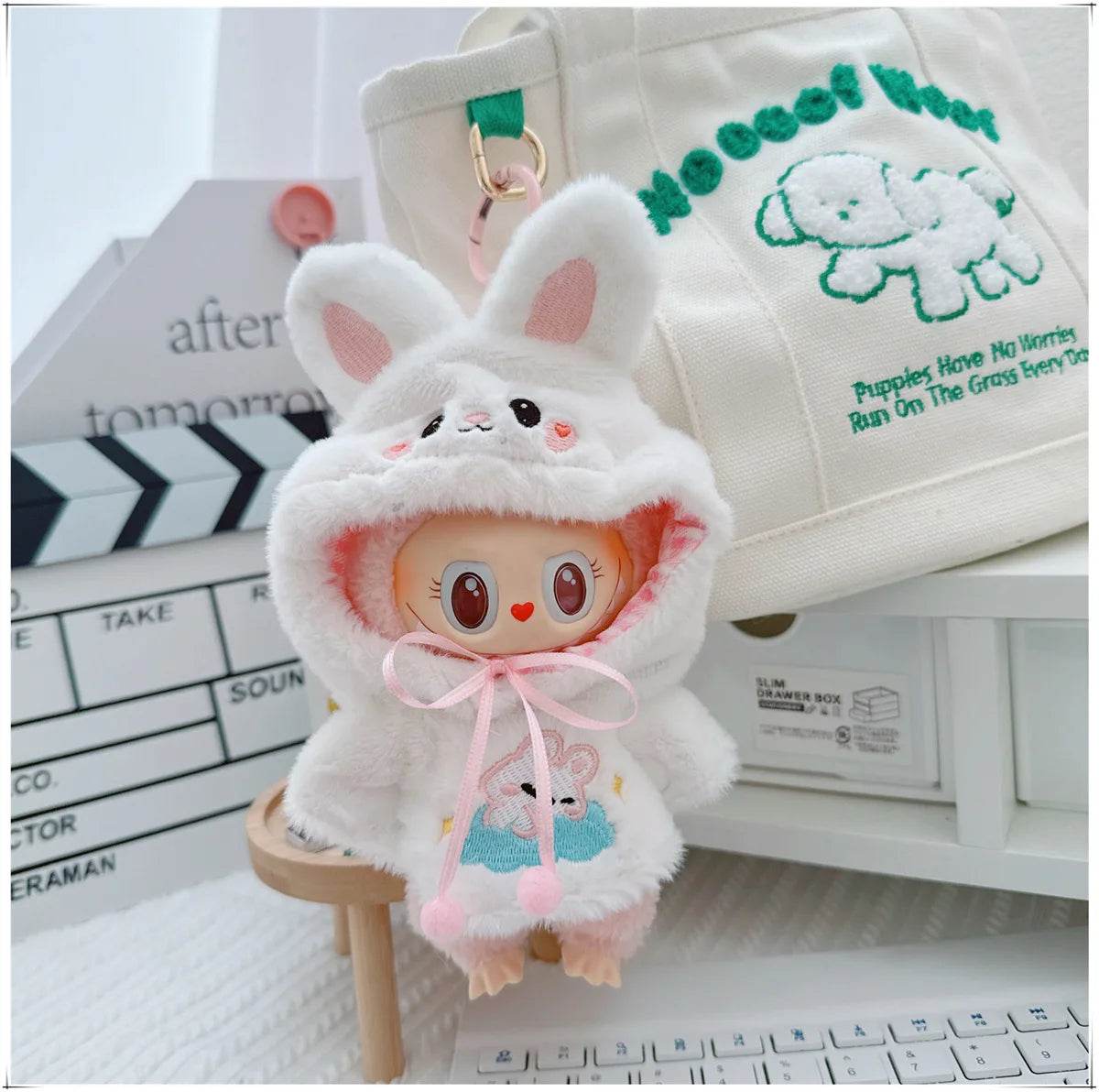 Premium Doll Clothes Plush Animal Shawl For 15-17cm Labubu - ToylandEU