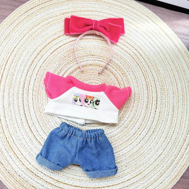 Premium Doll Clothes Police Set with Summer T-shirt for Labubu I II Idol Dolls 15/17cm Perfect for Parties and DIY Gifts - ToylandEU