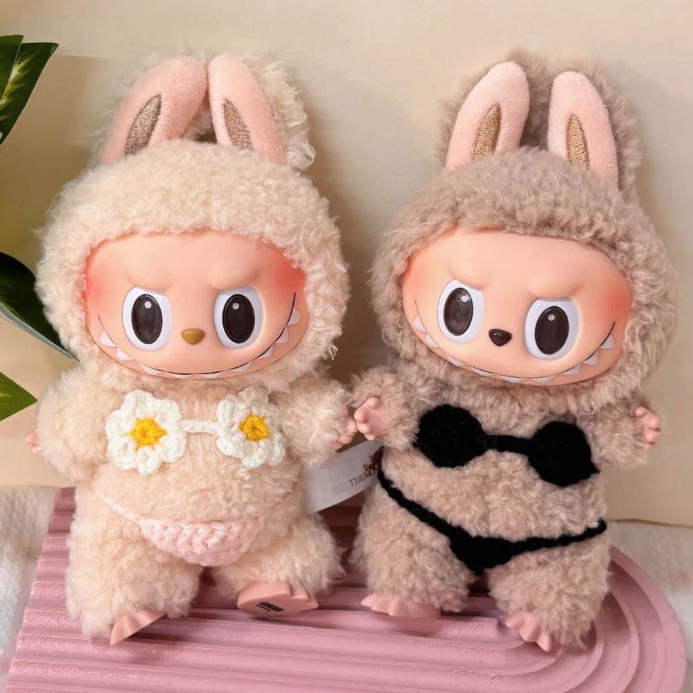 Premium Doll Clothes Set for 15-17cm Labubu Dolls Featuring Hawaiian Style Bikini and Grass Skirt for Fashionable Playtime Labubu - ToylandEU