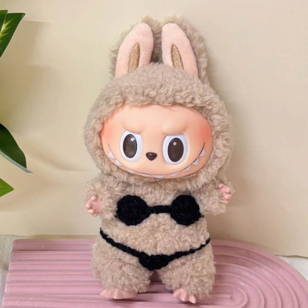 Premium Doll Clothes Set for 15-17cm Labubu Dolls Featuring Hawaiian Style Bikini and Grass Skirt for Fashionable Playtime Labubu - ToylandEU