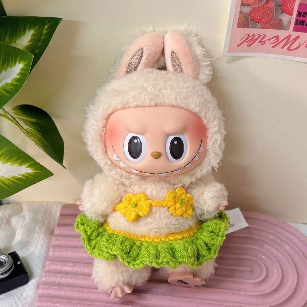 Premium Doll Clothes Set for 15-17cm Labubu Dolls Featuring Hawaiian Style Bikini and Grass Skirt for Fashionable Playtime Labubu - ToylandEU