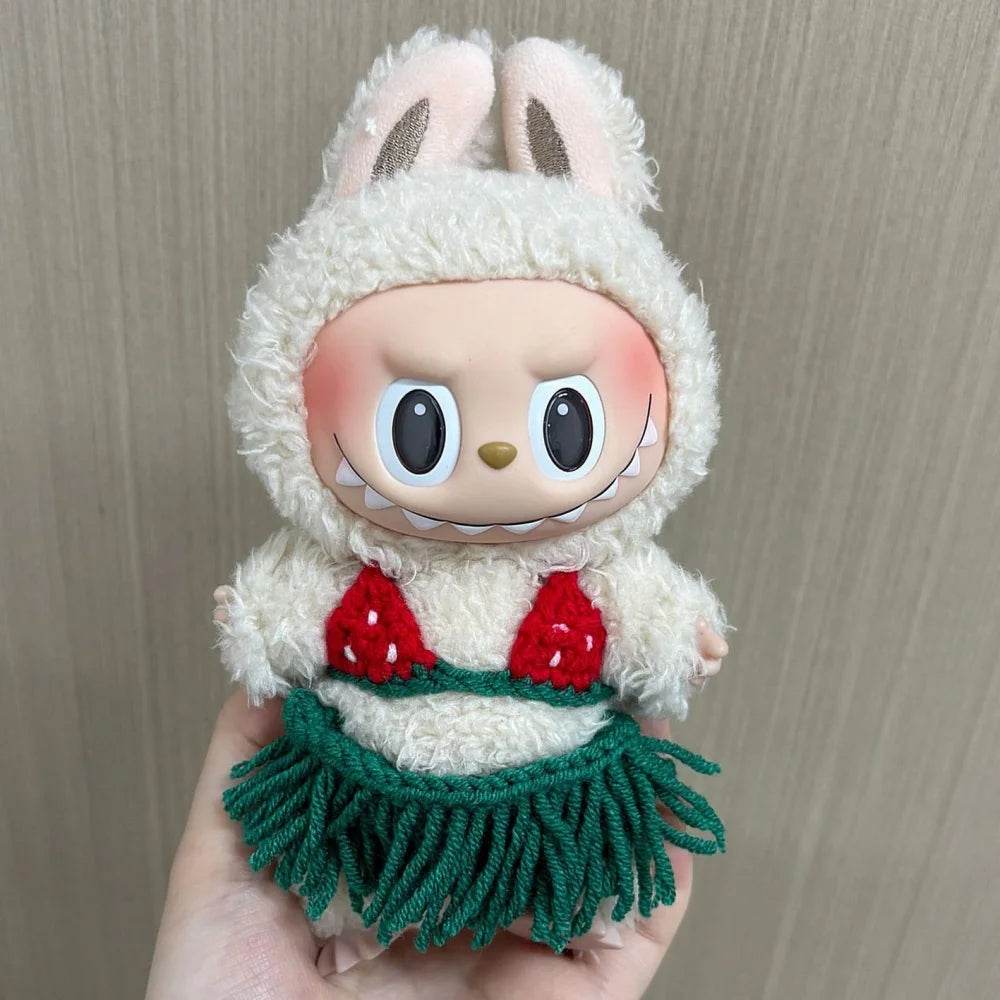Premium Doll Clothes Set for 15-17cm Labubu Dolls Featuring Hawaiian Style Bikini and Grass Skirt for Fashionable Playtime Labubu - ToylandEU