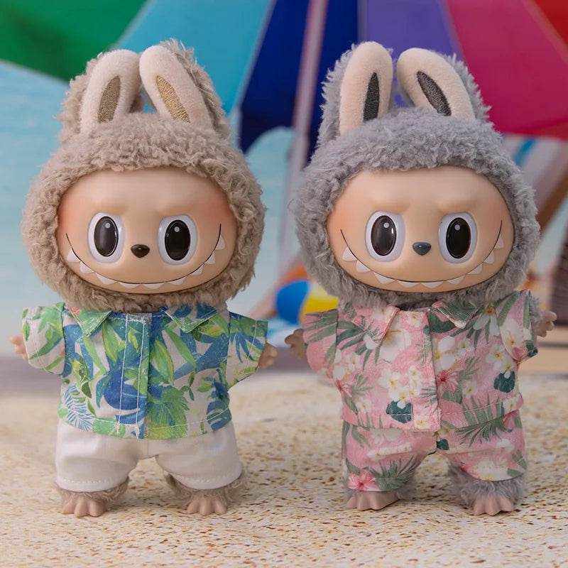 Premium Doll Clothes Set for Labubu Dolls Featuring Hawaiian Floral Shirt and Beach Shorts for Summer Fun Labubu - ToylandEU