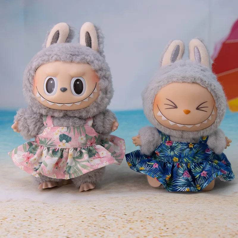 Premium Doll Clothes Set for Labubu Dolls Featuring Hawaiian Floral Shirt and Beach Shorts for Summer Fun Labubu - ToylandEU