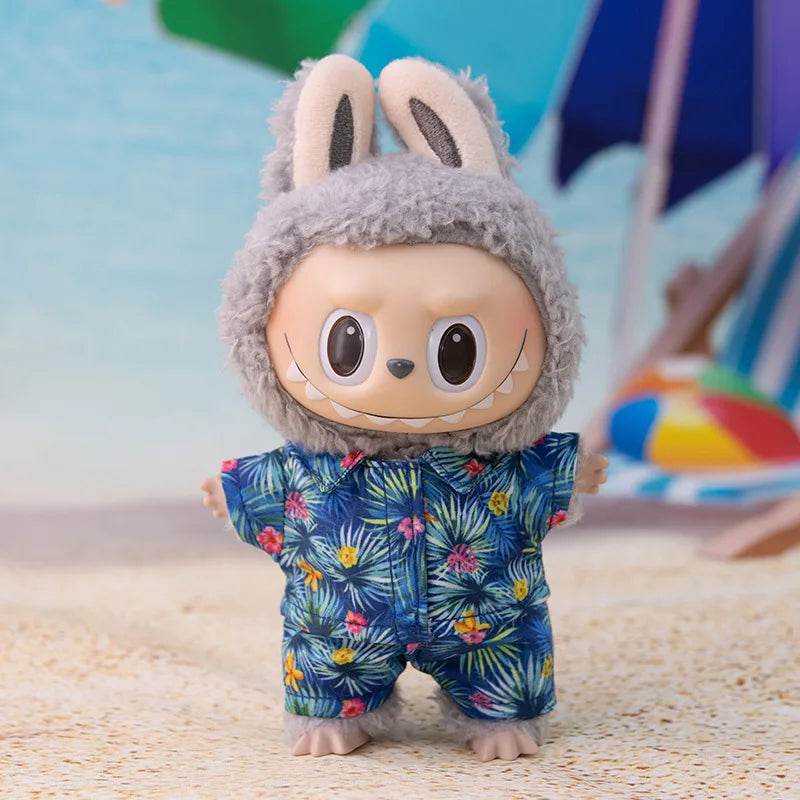 Premium Doll Clothes Set for Labubu Dolls Featuring Hawaiian Floral Shirt and Beach Shorts for Summer Fun Labubu - ToylandEU