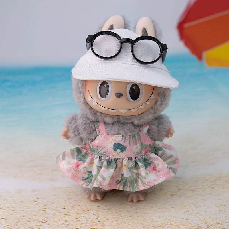 Premium Doll Clothes Set for Labubu Dolls Featuring Hawaiian Floral Shirt and Beach Shorts for Summer Fun Labubu - ToylandEU