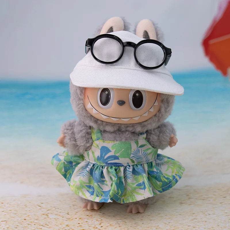 Premium Doll Clothes Set for Labubu Dolls Featuring Hawaiian Floral Shirt and Beach Shorts for Summer Fun Labubu - ToylandEU
