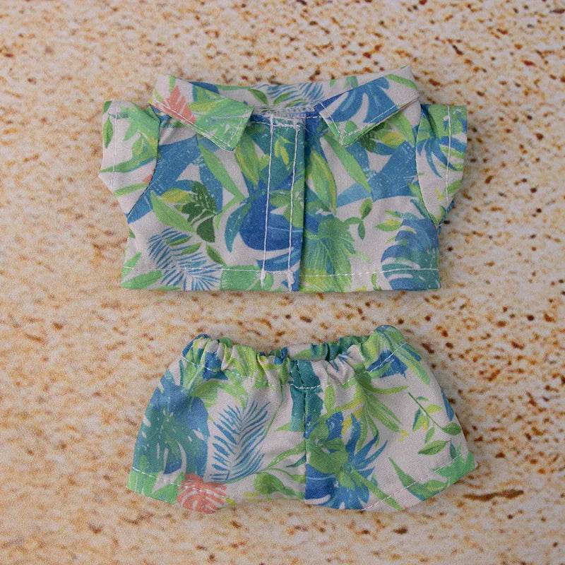 Premium Doll Clothes Set for Labubu Dolls Featuring Hawaiian Floral Shirt and Beach Shorts for Summer Fun Labubu - ToylandEU
