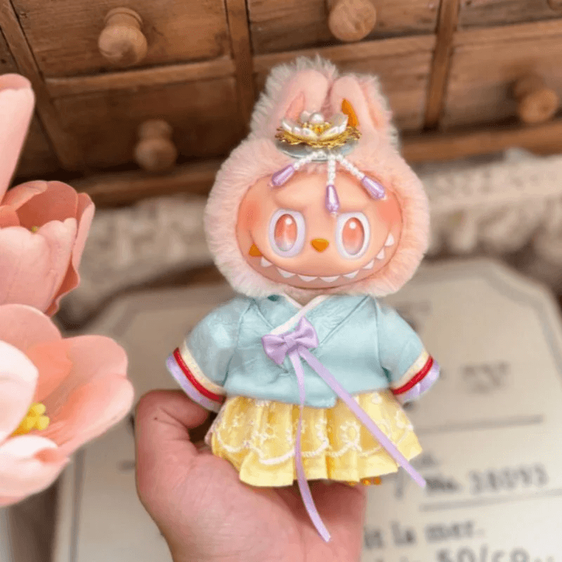Premium Doll Hanbok Set With Headdress For Labubu 17cm - ToylandEU