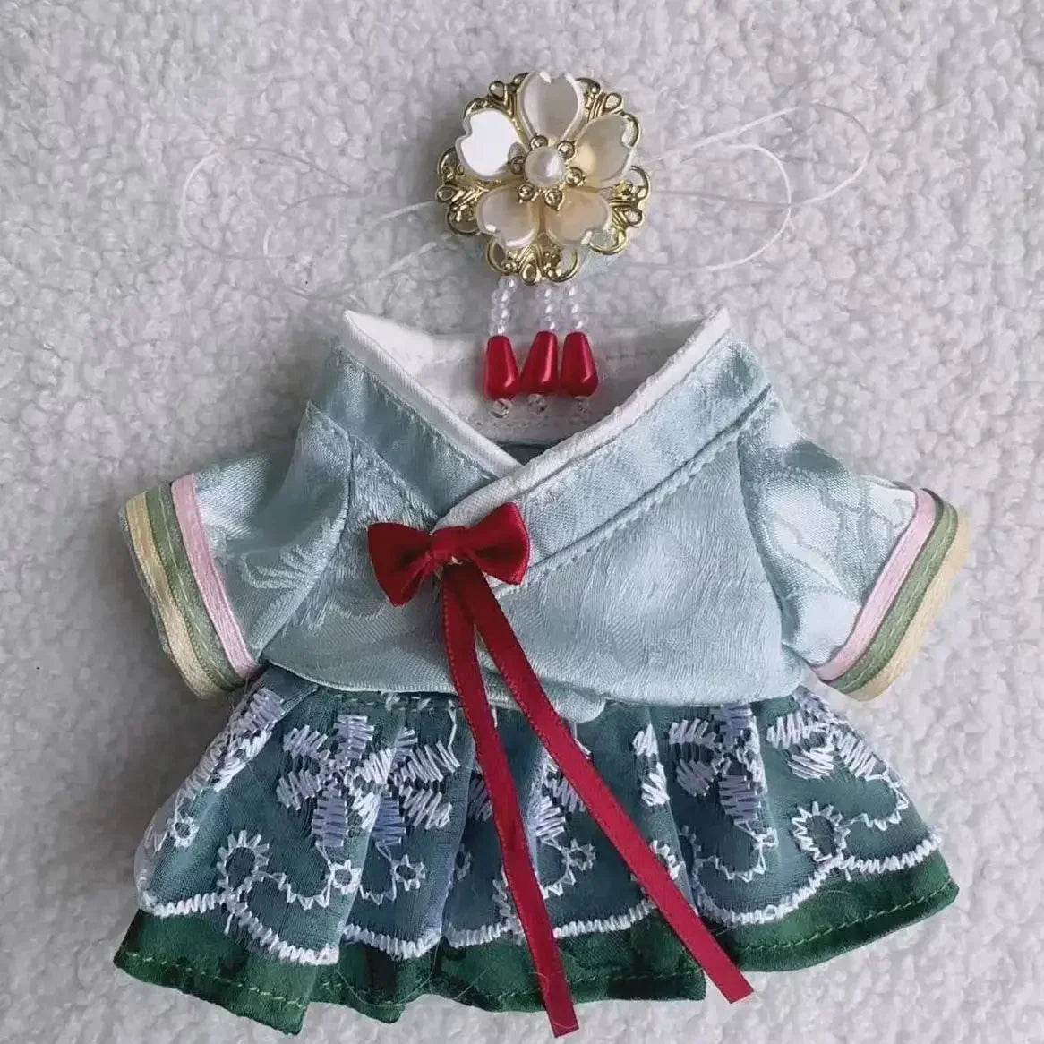 Premium Doll Hanbok Set With Headdress For Labubu 17cm - ToylandEU