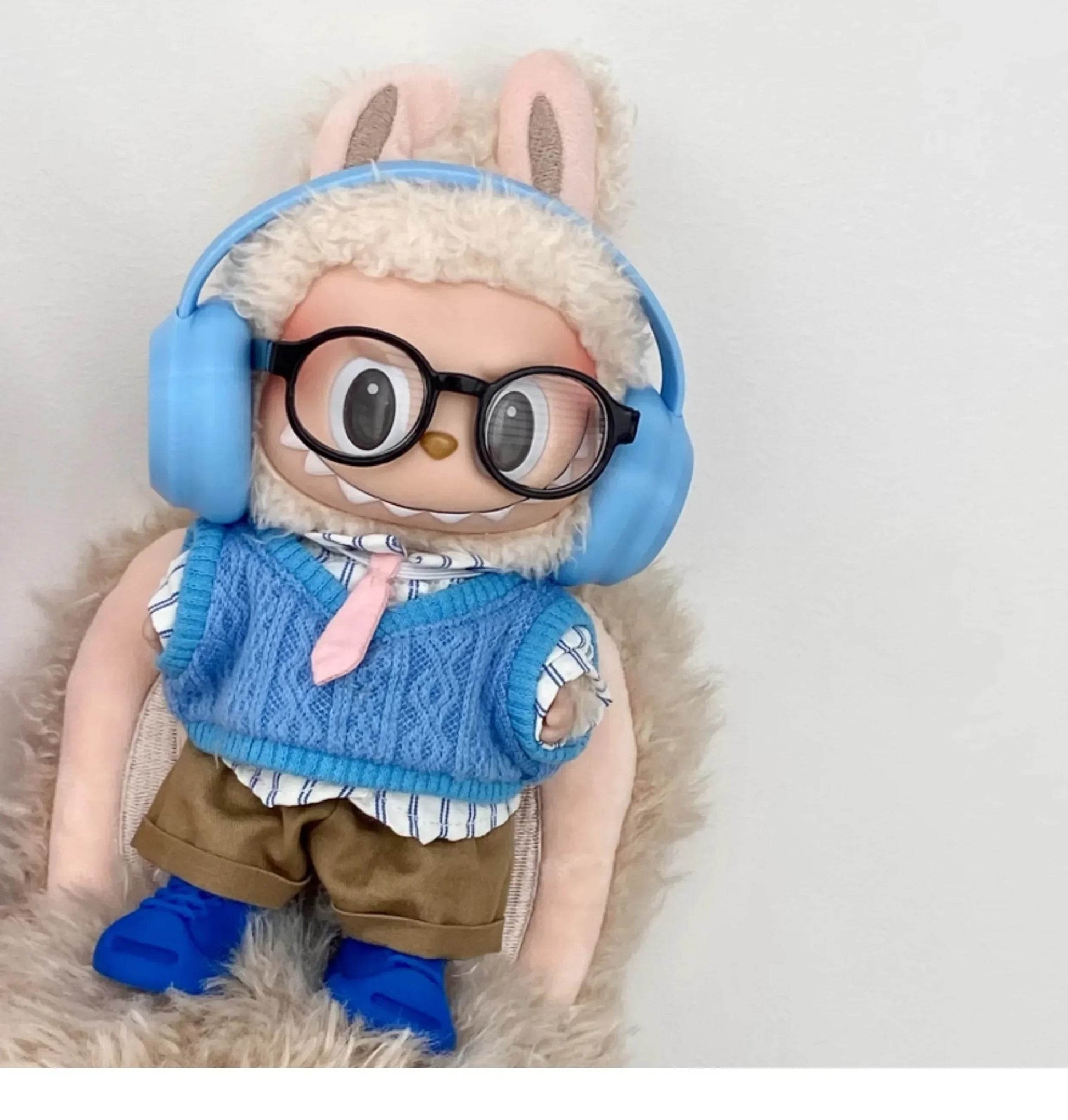 Premium Doll Outfit Accessories Set with Vest and Headset for 15-17cm Labubu and 10cm Cotton Dolls - ToylandEU