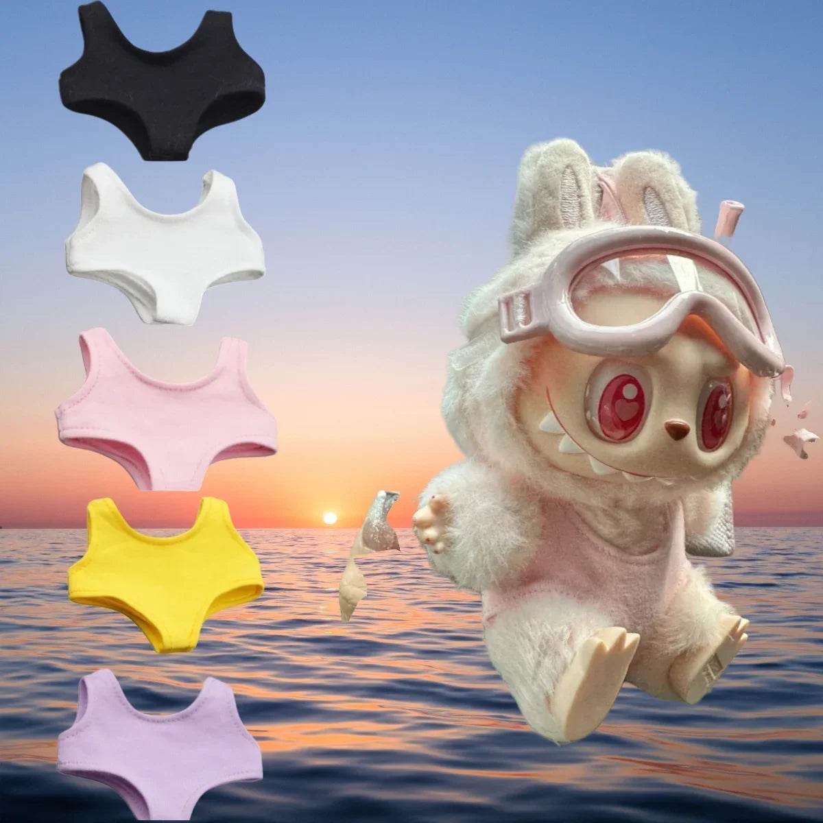 Premium Doll Outfit Set with Stylish Summer Swimwear for 17cm Labubu and 10cm Cotton Dolls Labubu - ToylandEU