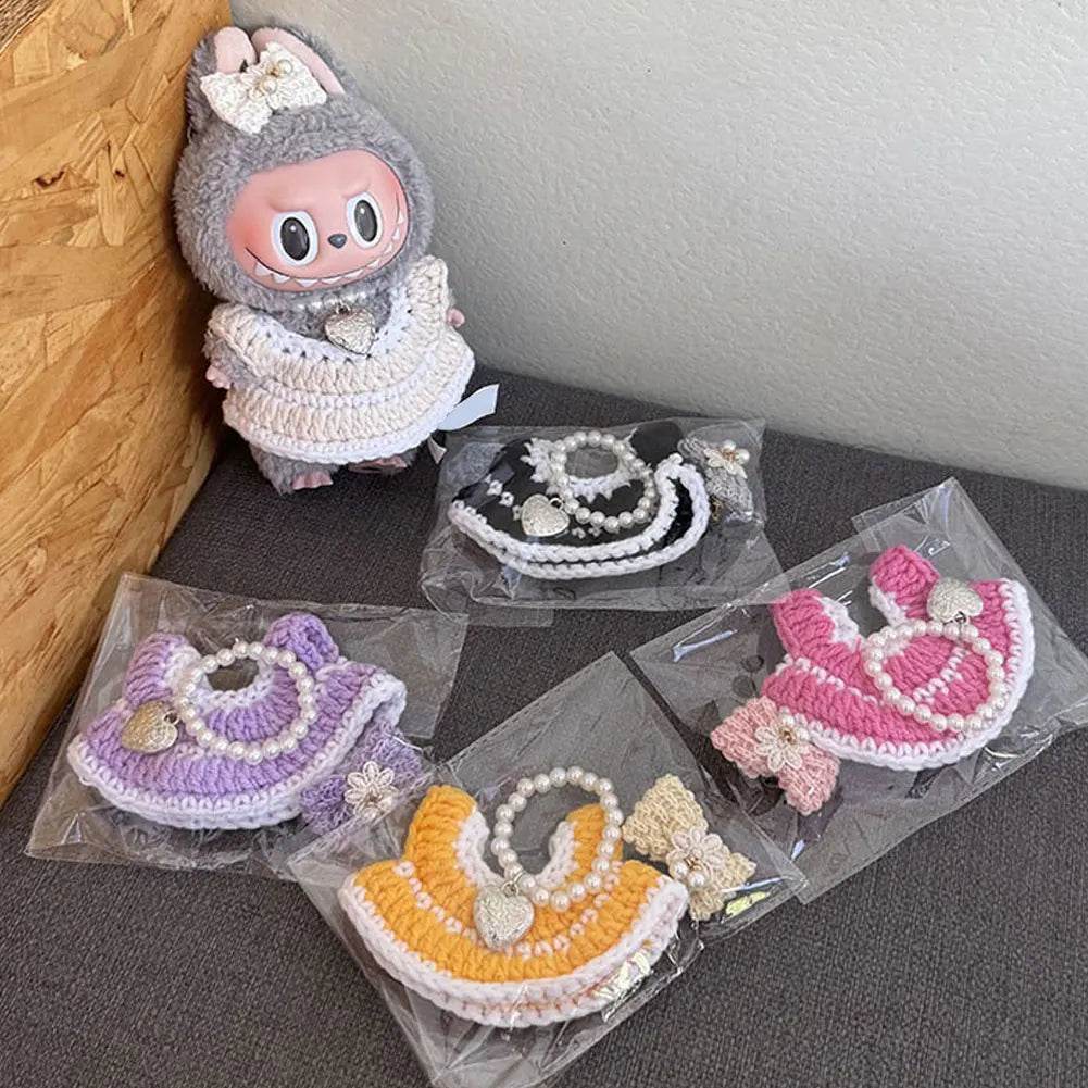 Premium Doll Overalls Dress Set Checkered For Labubu 15-17 - ToylandEU