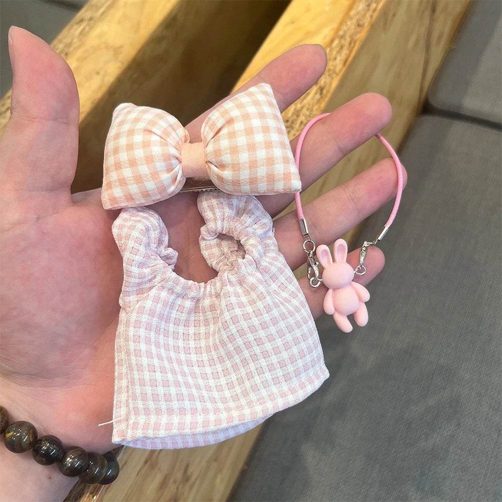 Premium Doll Overalls Dress Set Checkered For Labubu 15-17 - ToylandEU