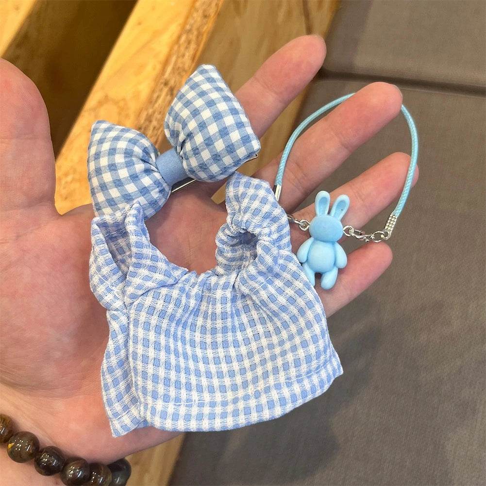 Premium Doll Overalls Dress Set Checkered For Labubu 15-17 - ToylandEU