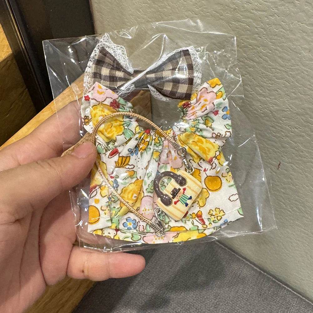 Premium Doll Overalls Dress Set Checkered For Labubu 15-17 - ToylandEU