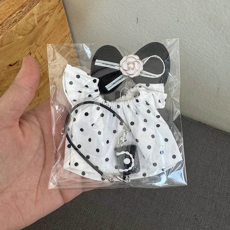 Premium Doll Overalls Dress Set Checkered For Labubu 15-17 - ToylandEU