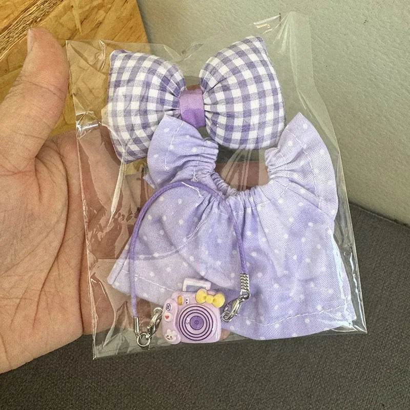Premium Doll Overalls Dress Set Checkered For Labubu 15-17 - ToylandEU