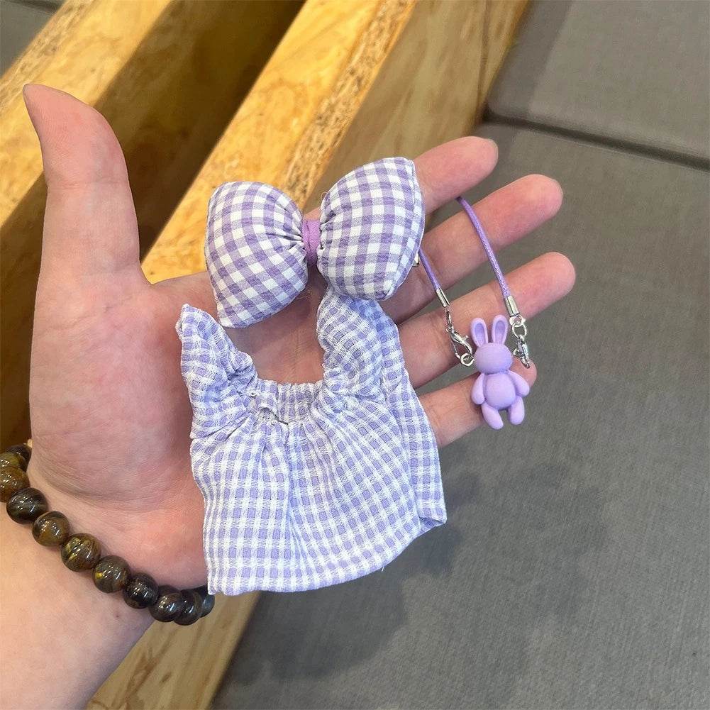 Premium Doll Overalls Dress Set Checkered For Labubu 15-17 - ToylandEU