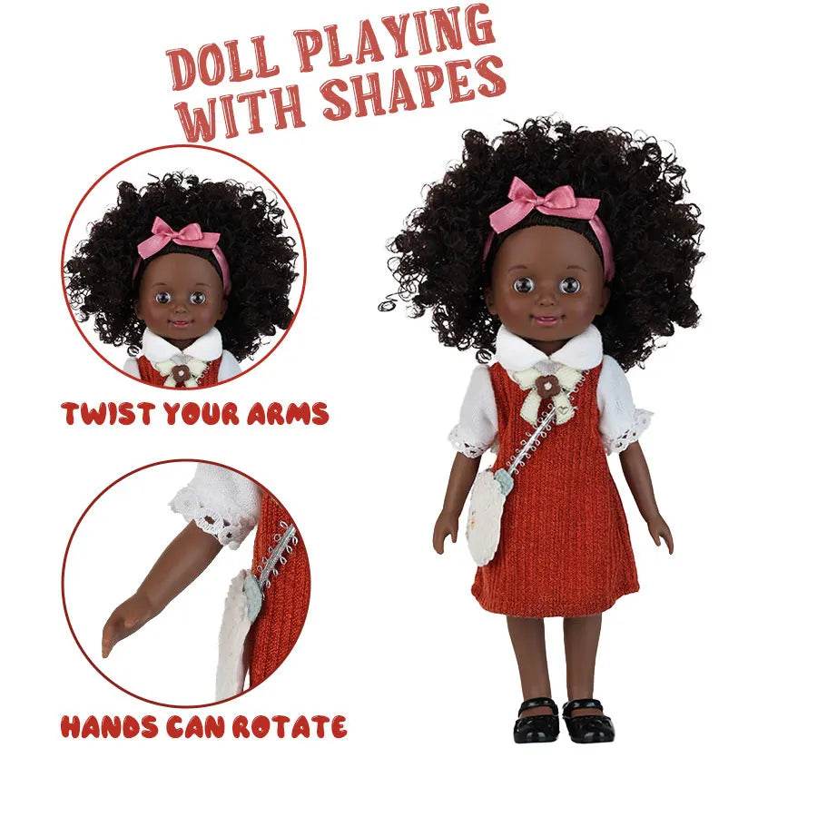 Premium Doll Set African American Natural Hair For Toddlers - ToylandEU