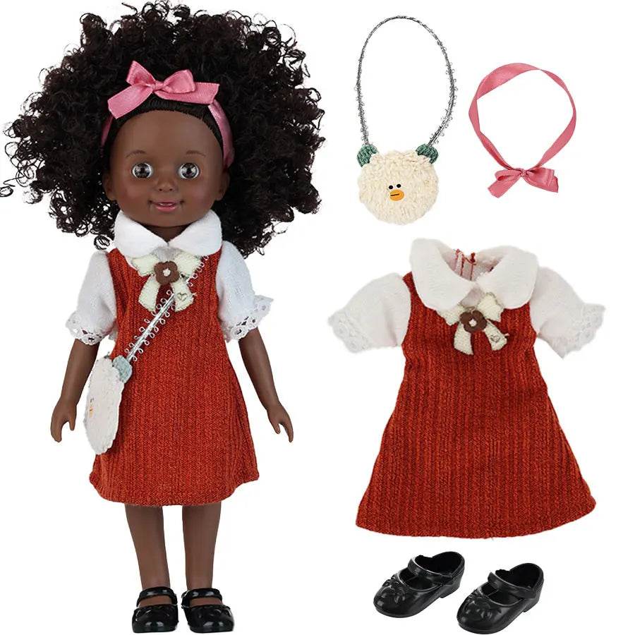 Premium Doll Set African American Natural Hair For Toddlers - ToylandEU