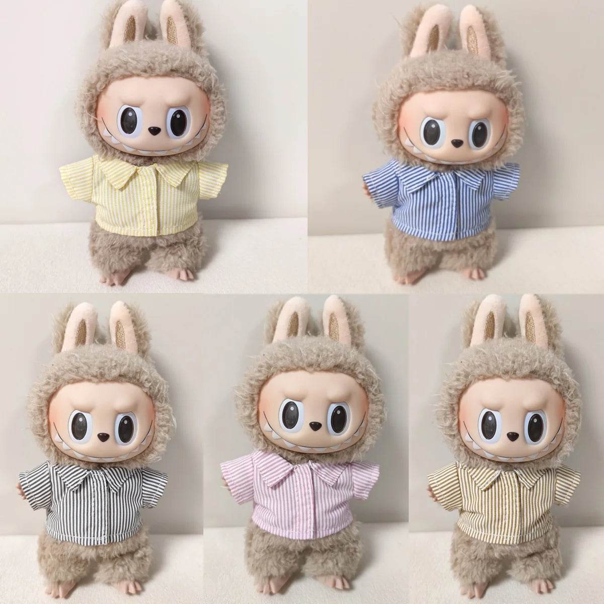 Premium Doll Set Stripe Summer Shirt And Shorts For Labubu - ToylandEU