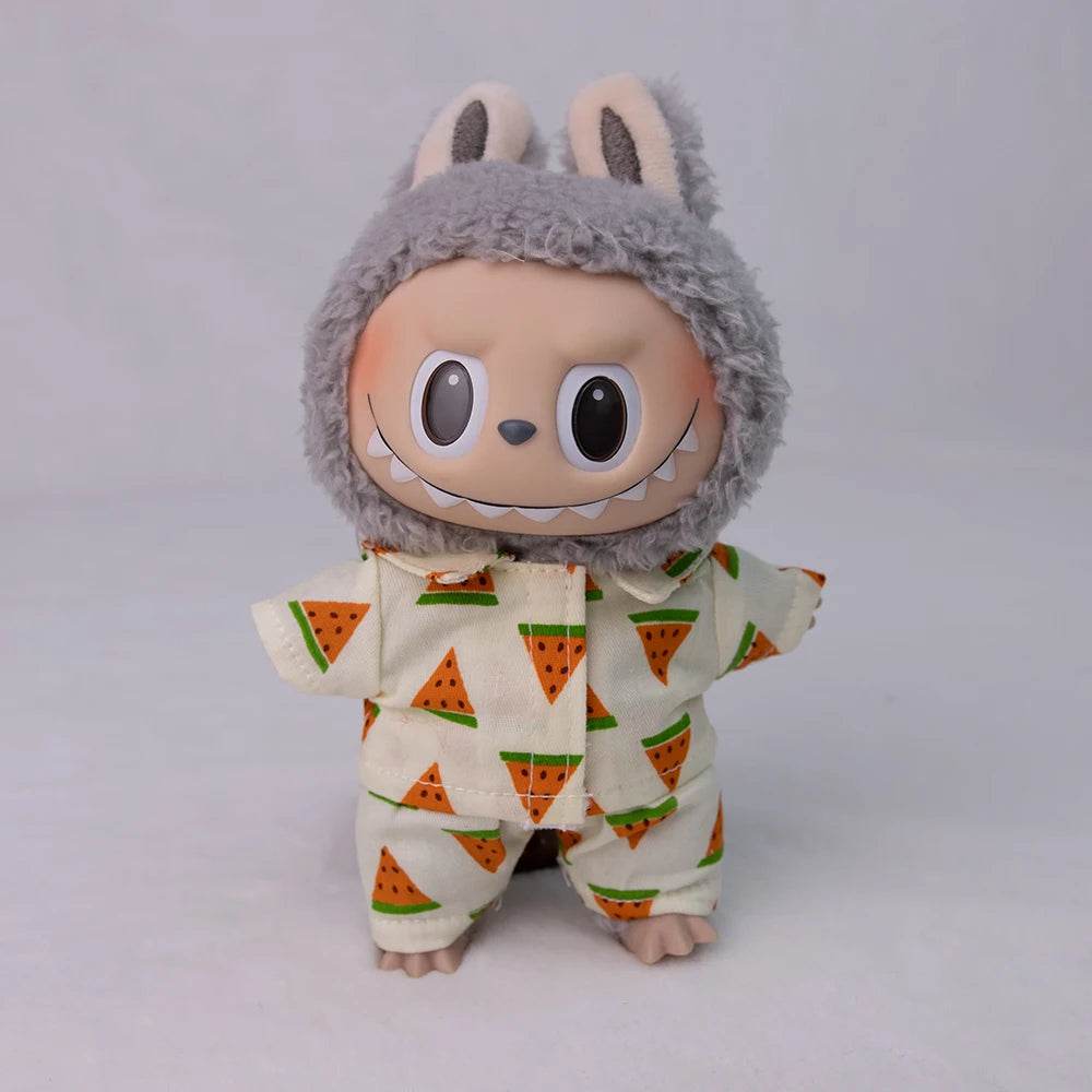 Premium Doll Set Stripe Summer Shirt And Shorts For Labubu - ToylandEU