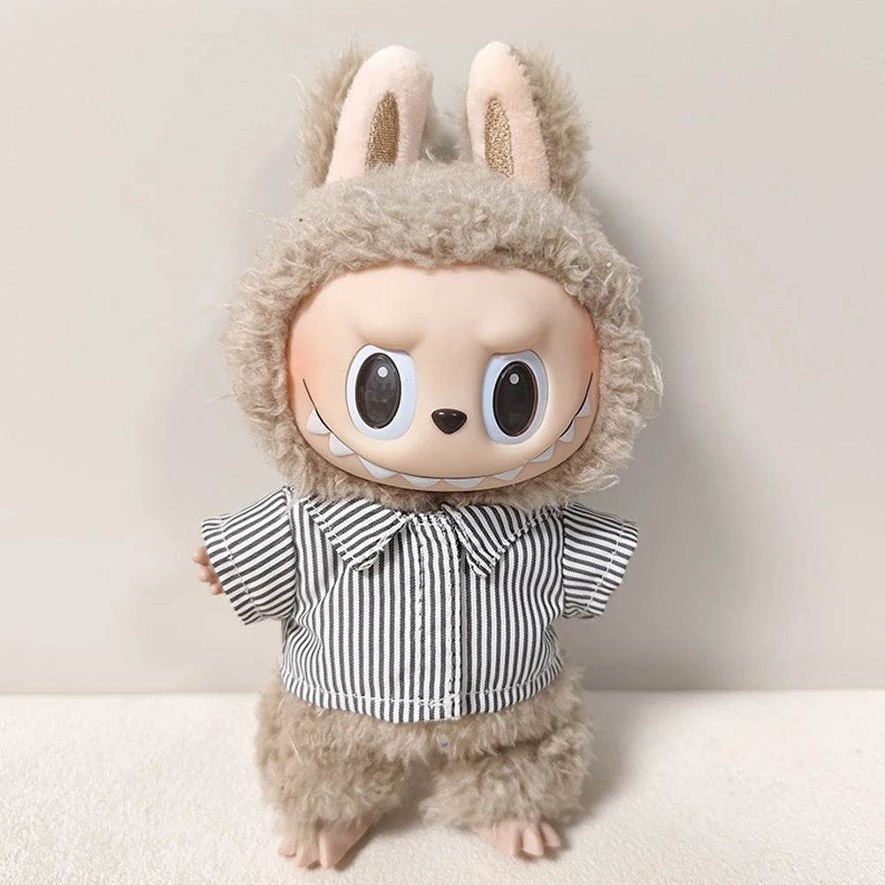 Premium Doll Set Stripe Summer Shirt And Shorts For Labubu - ToylandEU