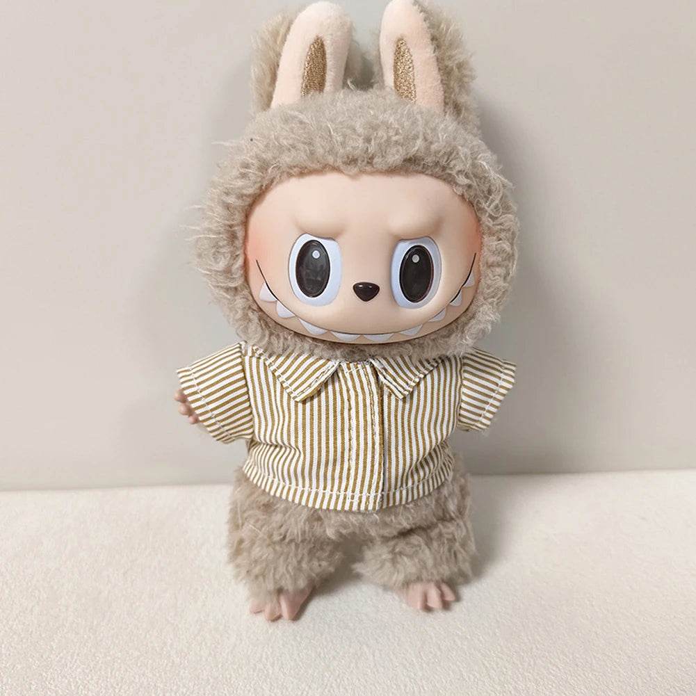 Premium Doll Set Stripe Summer Shirt And Shorts For Labubu - ToylandEU