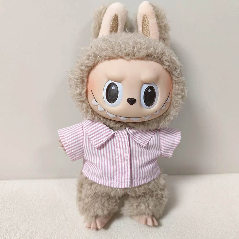 Premium Doll Set Stripe Summer Shirt And Shorts For Labubu - ToylandEU