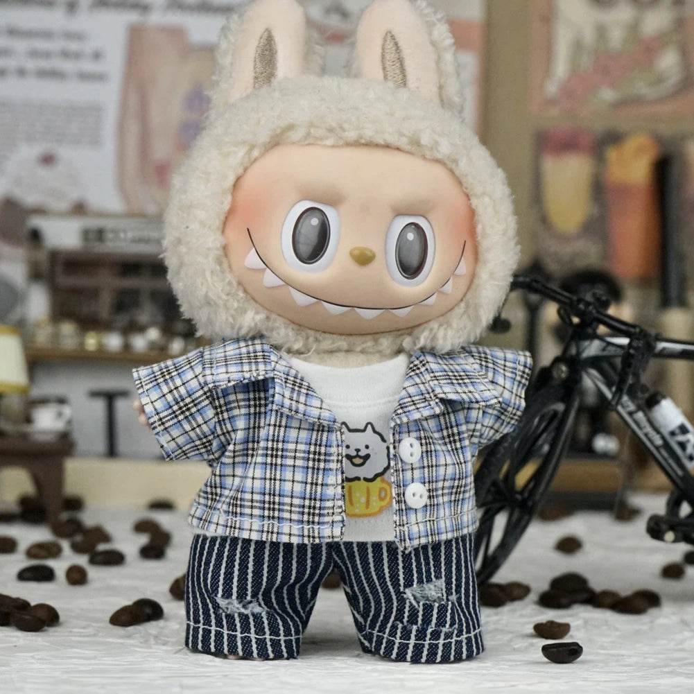 Premium Doll Set Stripe Summer Shirt And Shorts For Labubu - ToylandEU