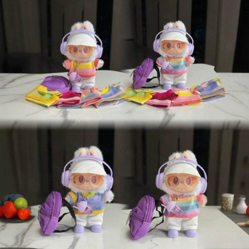 Premium Doll T Shirt Macaron Stripe For Labubu Dolls - ToylandEU