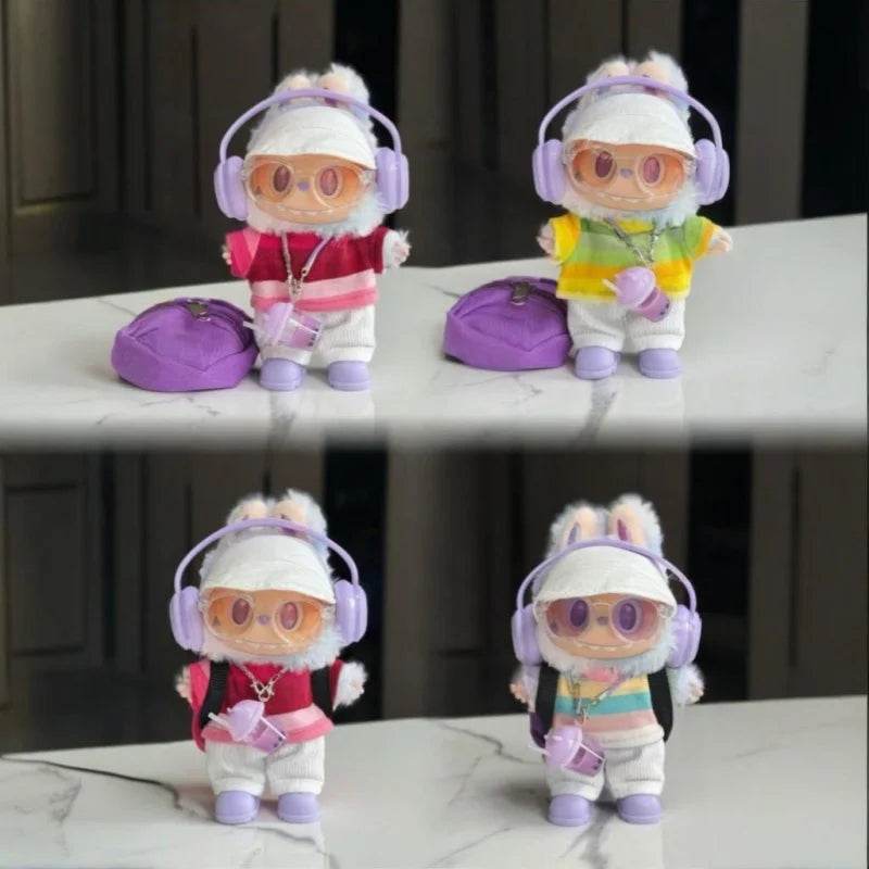 Premium Doll T Shirt Macaron Stripe For Labubu Dolls - ToylandEU