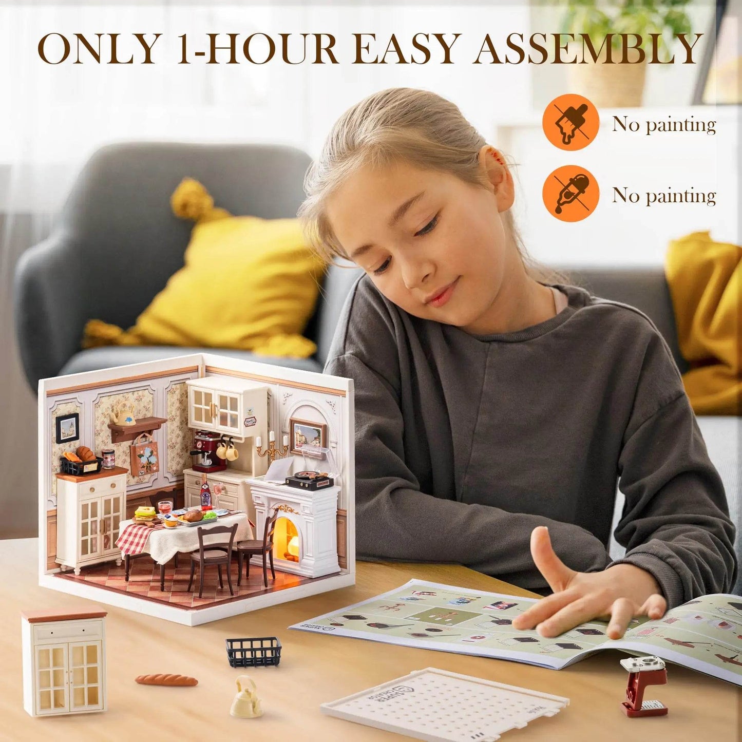 Premium Dollhouse Kit 1 To 24 Scale Dining Room For Adults - ToylandEU