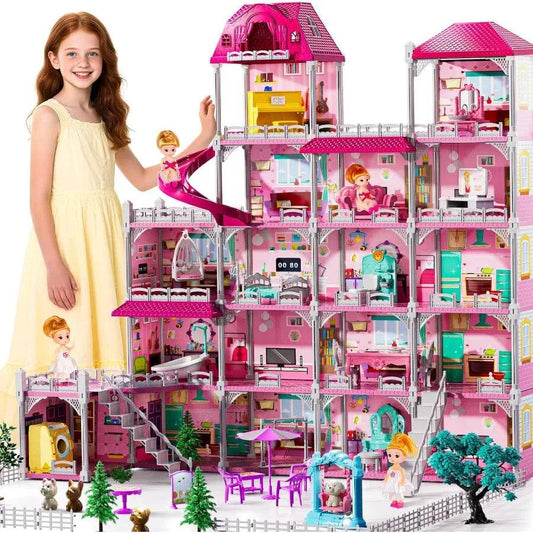 Premium Dollhouse Playset 5 Storey Villa 18 Rooms For Kids - ToylandEU